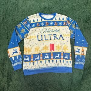 Michelob Ultra Ugly Christmas Sweater Size Large Bar Promo